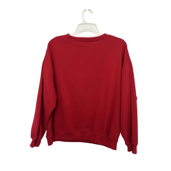 VTG 90s Red Crewneck Sweatshirt Women’s XL Red Grannycore Christmas Holiday - Picture 2 of 5